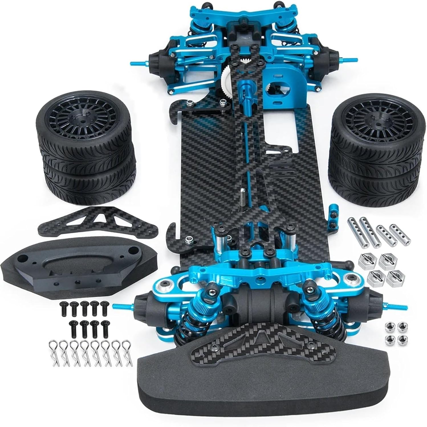 RC Car Parts for Tamiya for TT01 1/10 Metal and Carbon for Chassis Frame Kit RC Perfomence On Road Drift Car Parts RC Car Replacement DIY Parts