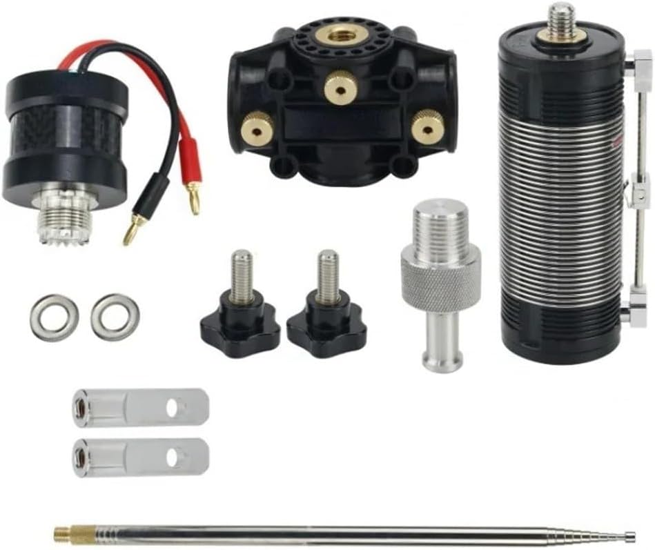 Portable Shortwave Antenna Kit Upgrade for PAC-12 for JPC-7 Amateur Radio Multi-Band Stainless Steel Black Aluminum Construction