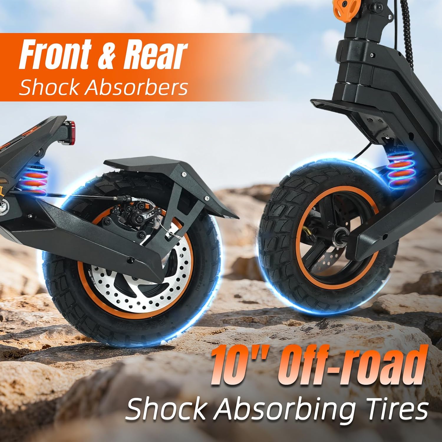 Off Road Electric Scooter for Adults – 5000W/1600W Fast E Scooter, 35/50Miles Long Range, 35/45MPH Max Speed, Heavy Duty 400 LB Capacity,Foldable Kick Scooter with Full Suspension for Commuter Outdoor