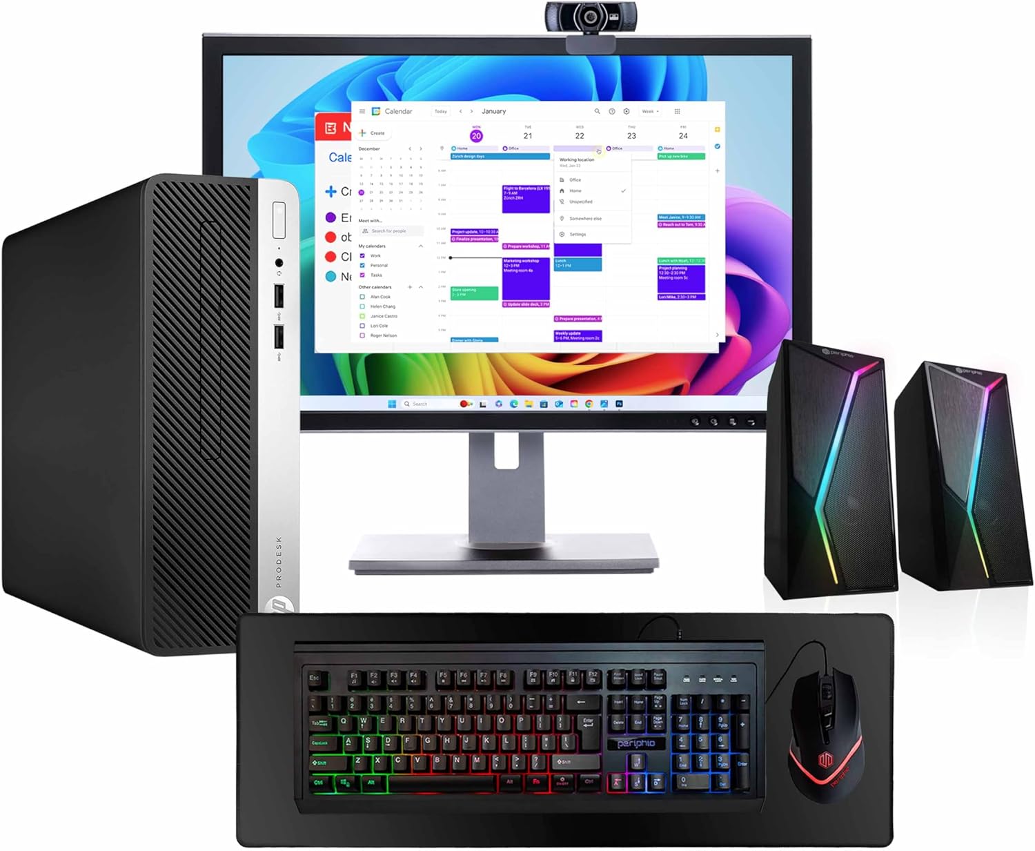 HP 400G5 ProDesk Desktop PC | Windows 11 Pro | Intel i5-8500 | 16GB RAM - 250GB NVME + 500GB SSD | 22