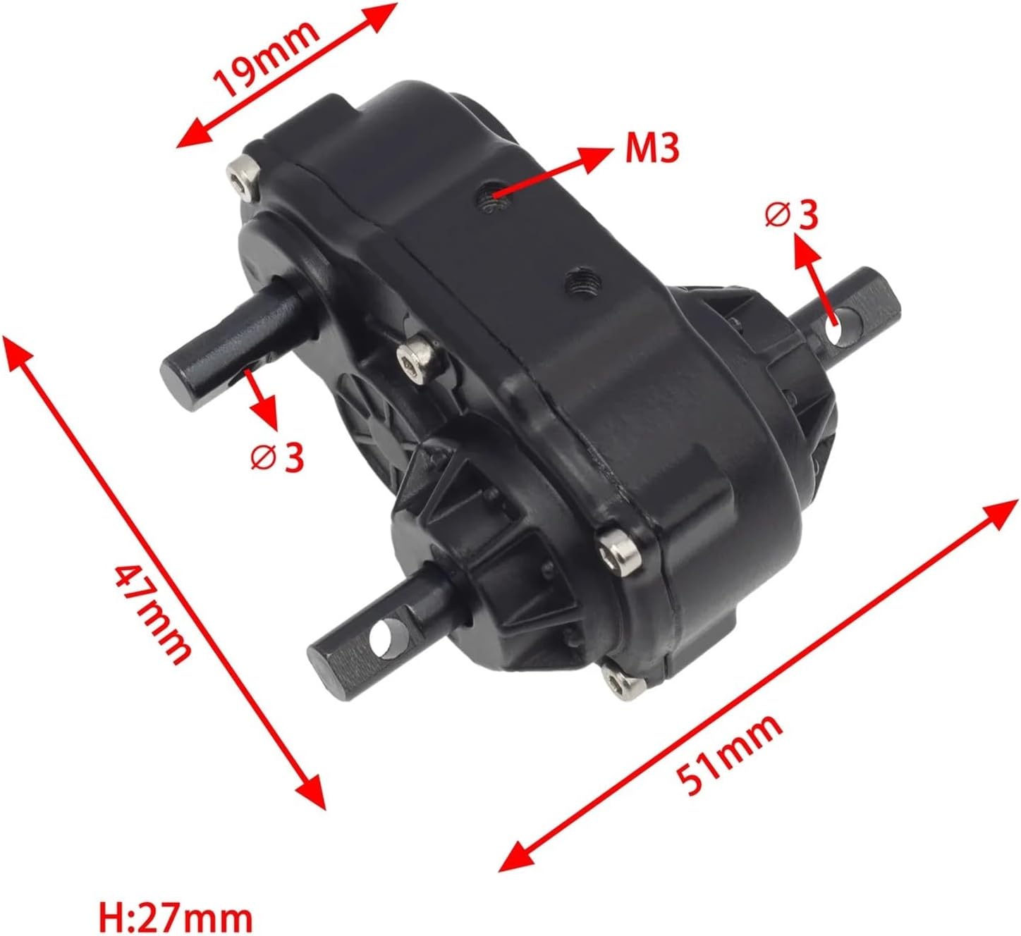 Rc Repairs Spare For Gelande II FJ40 G2 D90 D110 For Defender 1/10 Metal R3 Single Speed Transmission Transfer Case Gearbox RC Crawler Car(Silver,1 Set)