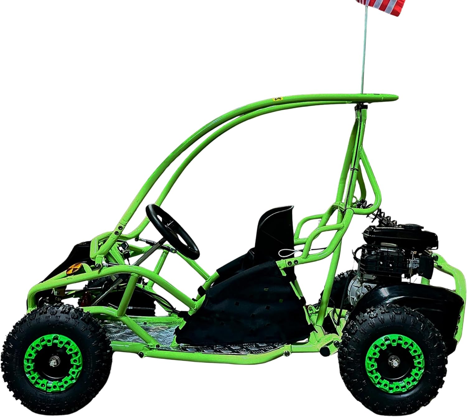 Venom Kids Speed Racer 80cc Go-Kart – Child-Friendly Off-Road Gas Buggy, Automatic, Safety Roll Cage Included (Green)