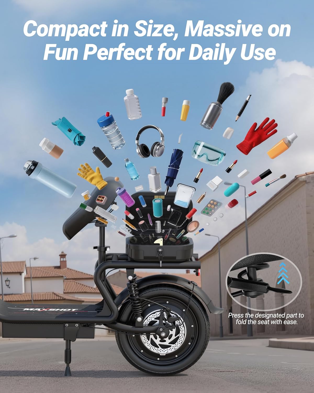 MAXSHOT Electric Scooter for Adults, 8.5/10/14