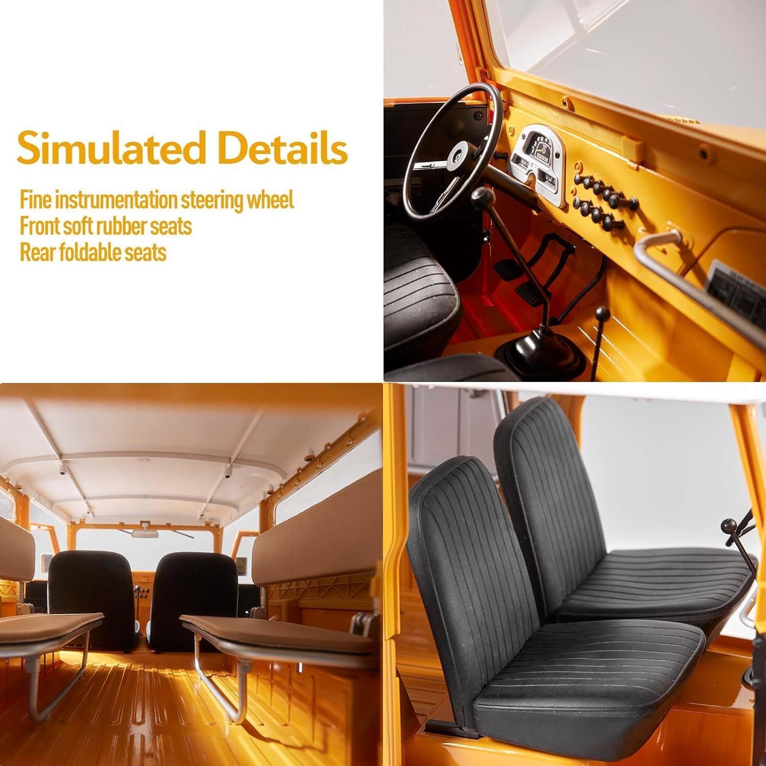 FCXㅤ FMS 1/10 RC Crawler FJ40 Toyota Land Cruiser, Model Car Hobby 4x4 Offroad RC Rock Crawler with Remote Control Lighting, 550 Motor for Adults, RS (Blue)