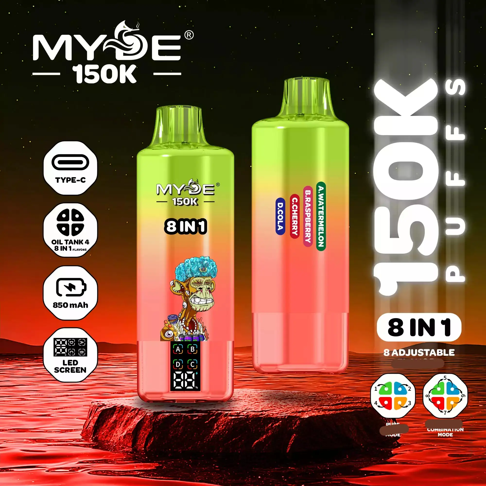 MYDE 150K 8 in 1 (10pcs) - MYEU VAPES
