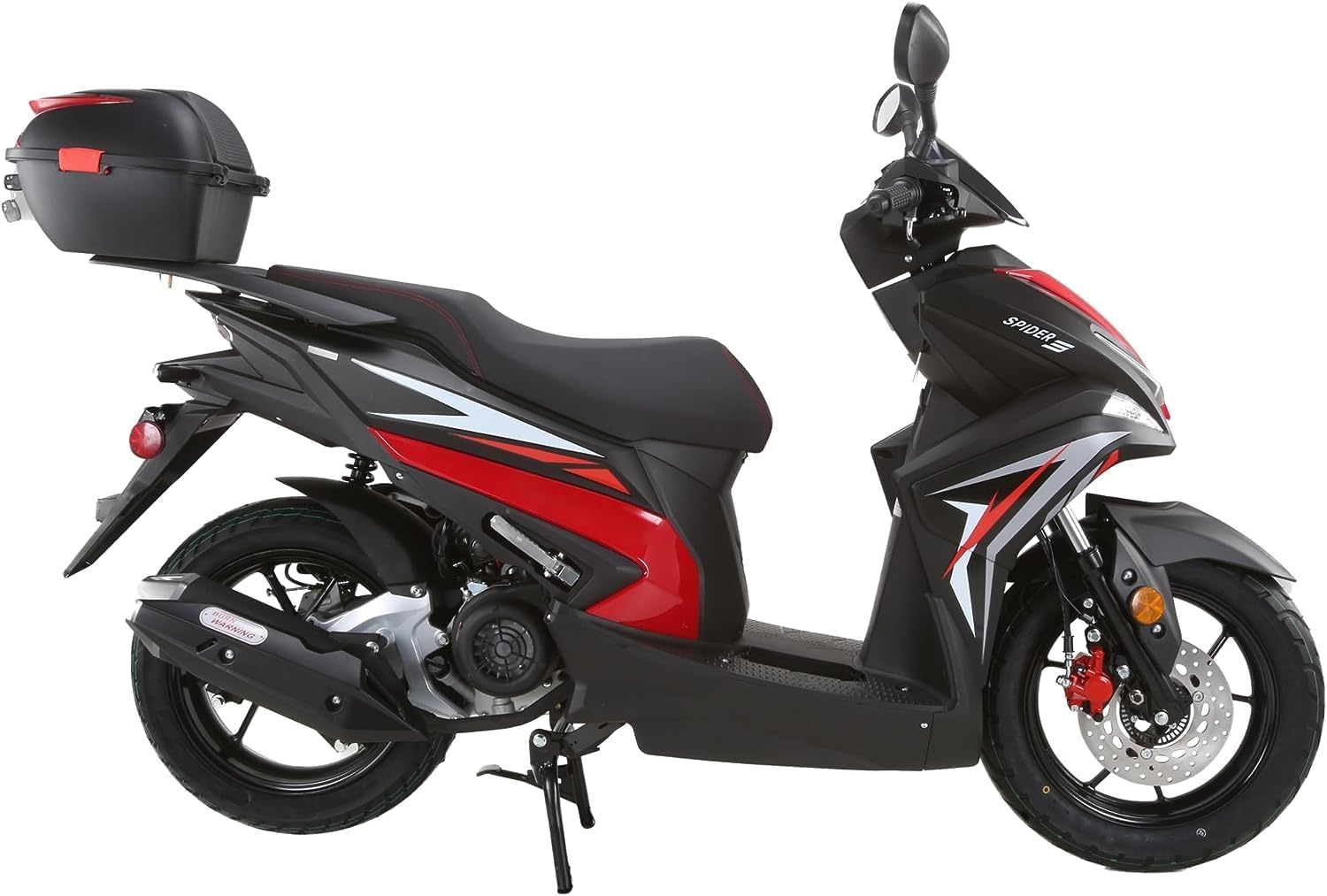 HHH Spider 200 EFI Scooter Clash 200cc EFI Deluxe Gas Powered 200cc Motorcycle Street Scooter Fully Automatic 14 inch Tires (Black Color)