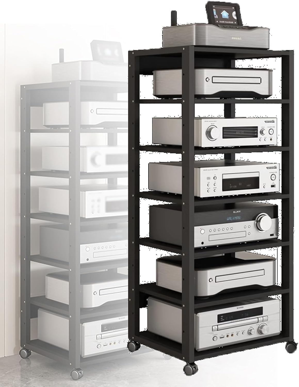 YLQFGUVWK 7-Tier AV Media Stand Corner Shelf/Video Component Cabinet