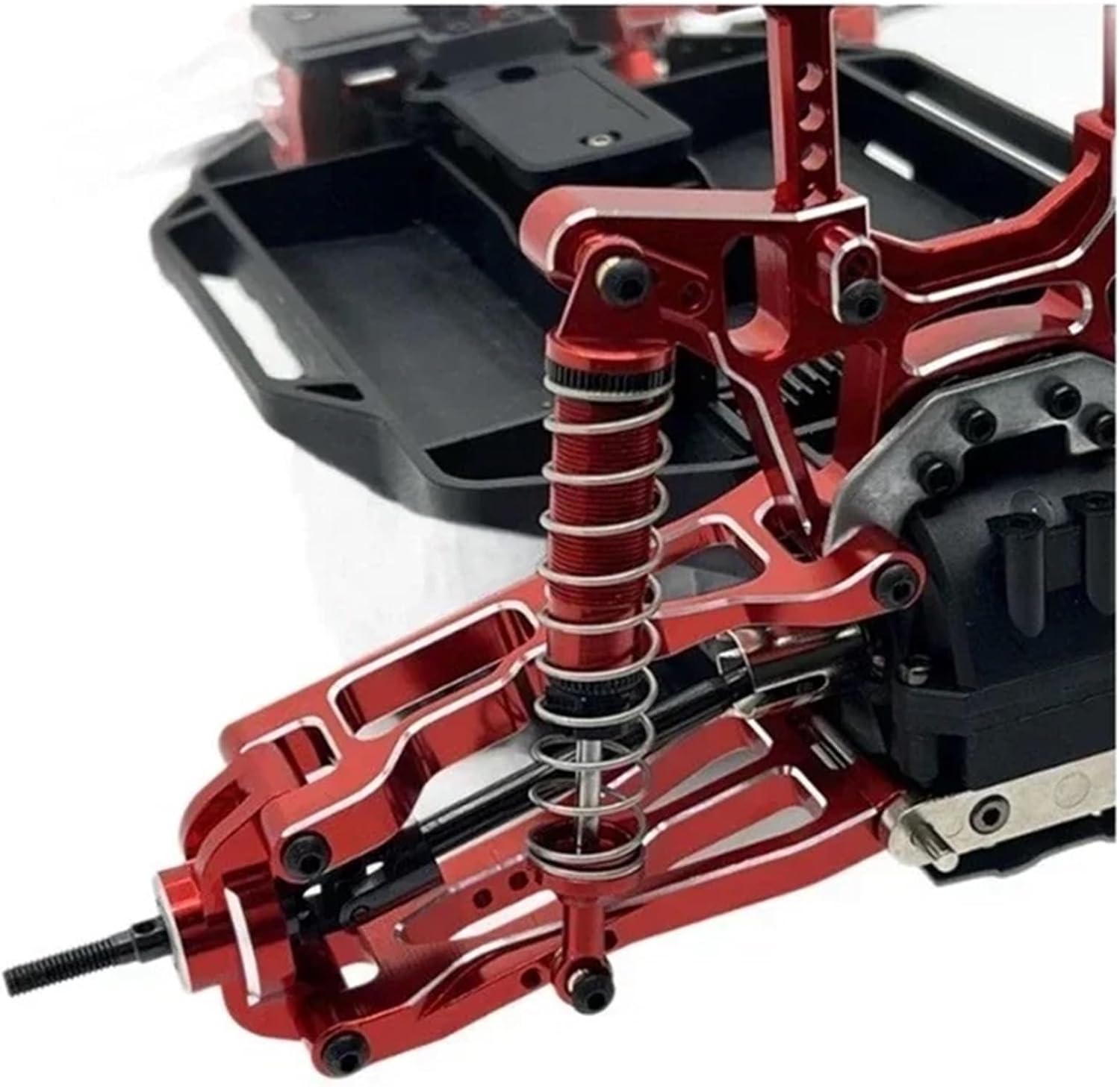 RC Crawlers Spare Parts for UD1201 UD1202 1/12 PRO Metal Steering Cup Front and Rear Suspension Arm Shock Tower Link Kit RC Car Upgrade Parts Accessories(Red)