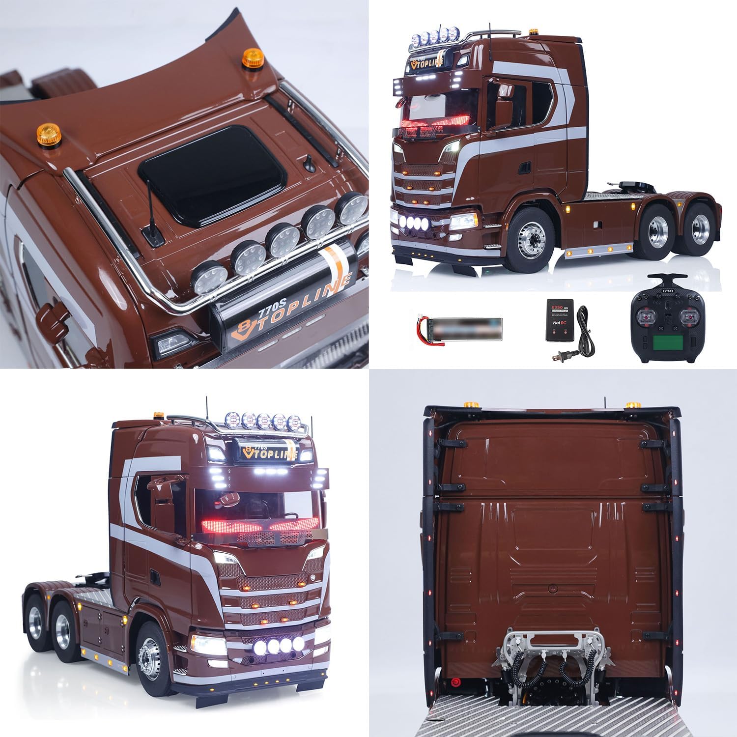 TOUCAN RC HOBBY 1/14 Remote Control Tractor Truck Modified 770S 3Speed 6x2 Metal Chassis Axle Lock RC Lorry Vehicle Flysky ST8 Radio RTR Model