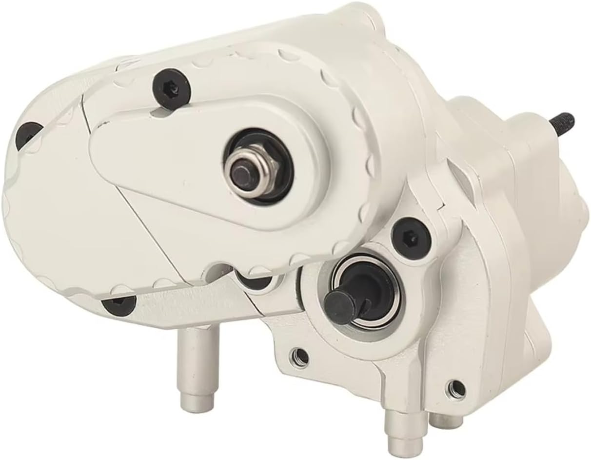 for Axial for SCX10 II AXI03004 for Capra 1.9 for UTB 1/10 CNC Gearbox Dig Transmission Box Dig Gear RC Crawler Upgrade Parts RC Car Accessories(Silver)