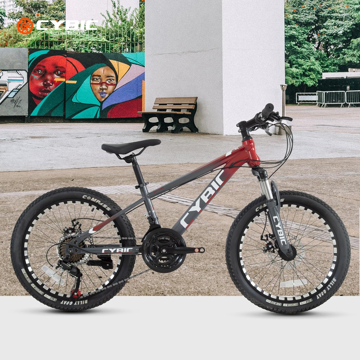 CYBIC 20 Inch Mountain Bike for Boys Girls, Youth MTB Bicycle 21 Speeds Iron Frame Bicycle, Multiple Colors