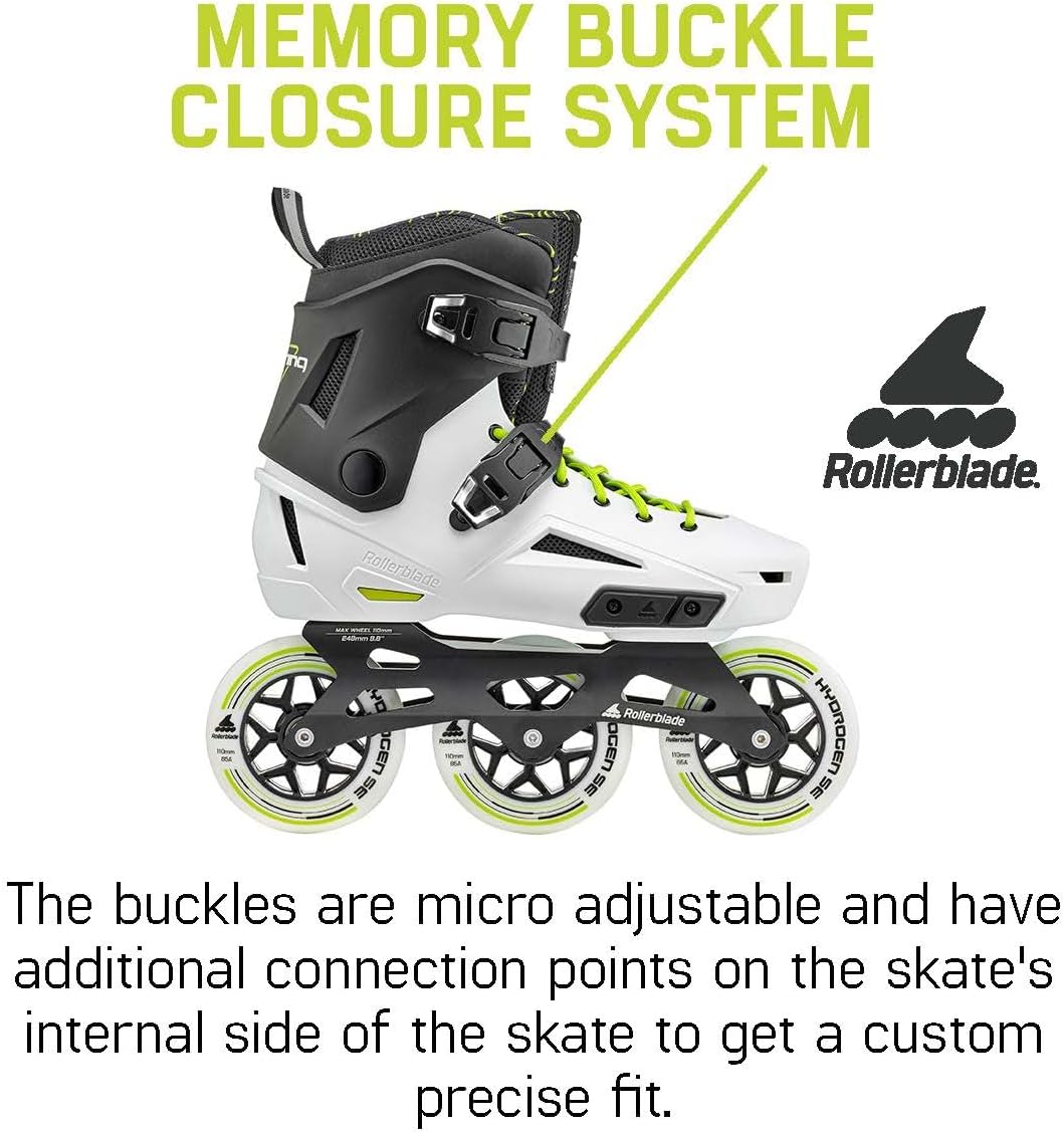 Rollerblade Lightning 110 Unisex Adult Urban Inline Skate, White and Black