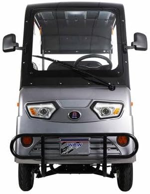 Wow 1200 Electric Mini Golf Cart, 4-Seater, Lead Acid Battery Powered, Silver and Black, Premium Golf Transport Vehicle
