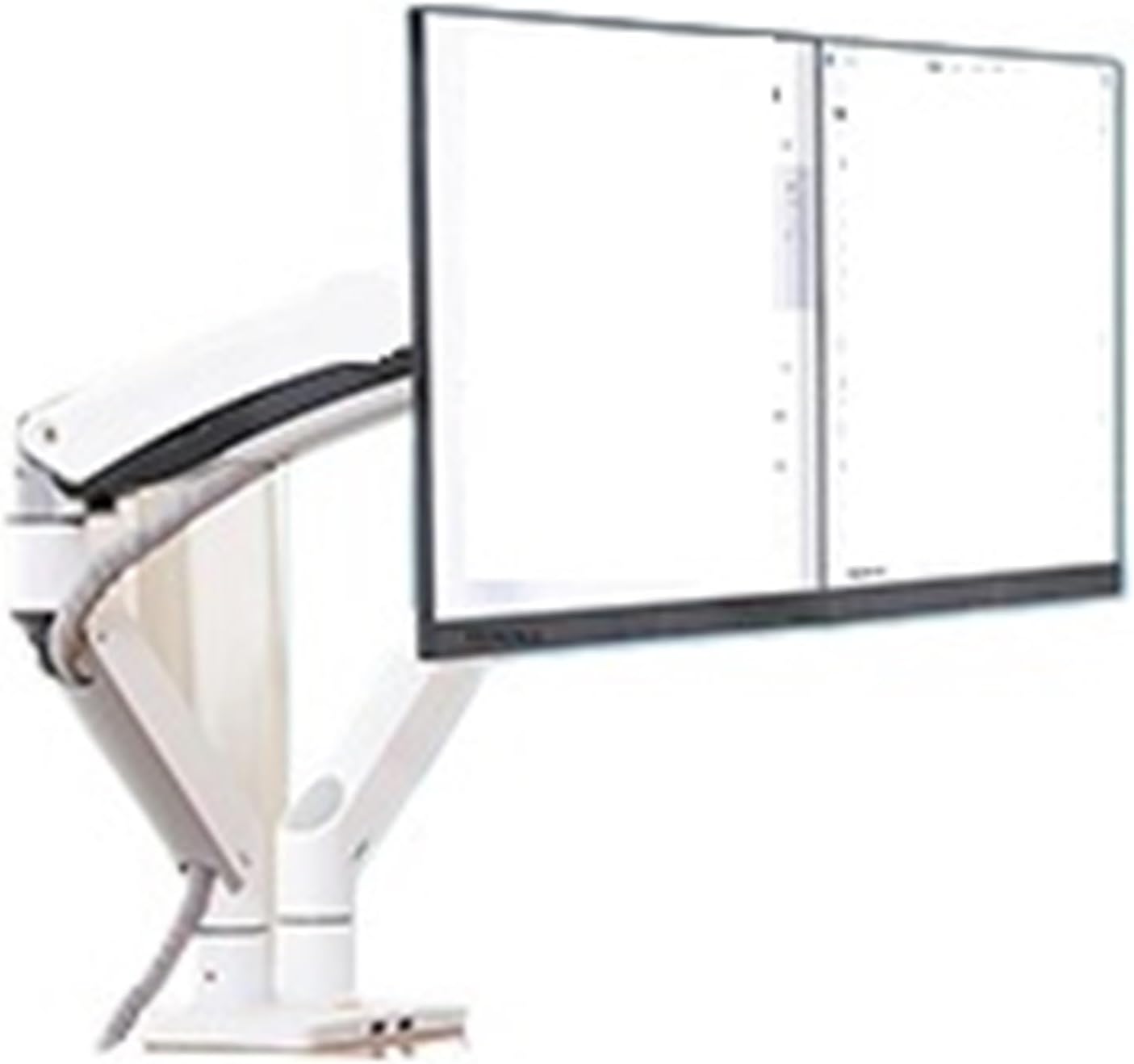 F195A Aluminum Alloy 22-32 Inch Dual LCD LED Monitor Mounting Gas Spring Arm Full Motion Monitor Stand with 2 USB Ports(White)