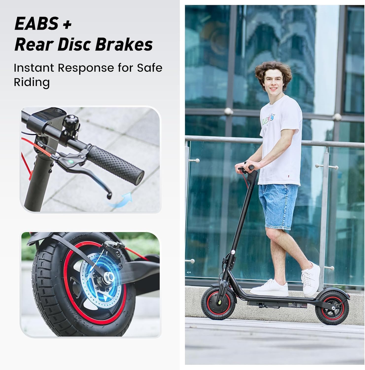 Electric Scooter, 23/21Miles Range, 22/18MPH Top Speed, 500/350W Powerful Motor, Foldable Commuter Scooter for Adults with Cruise Control, Double Braking Systems, APP Control