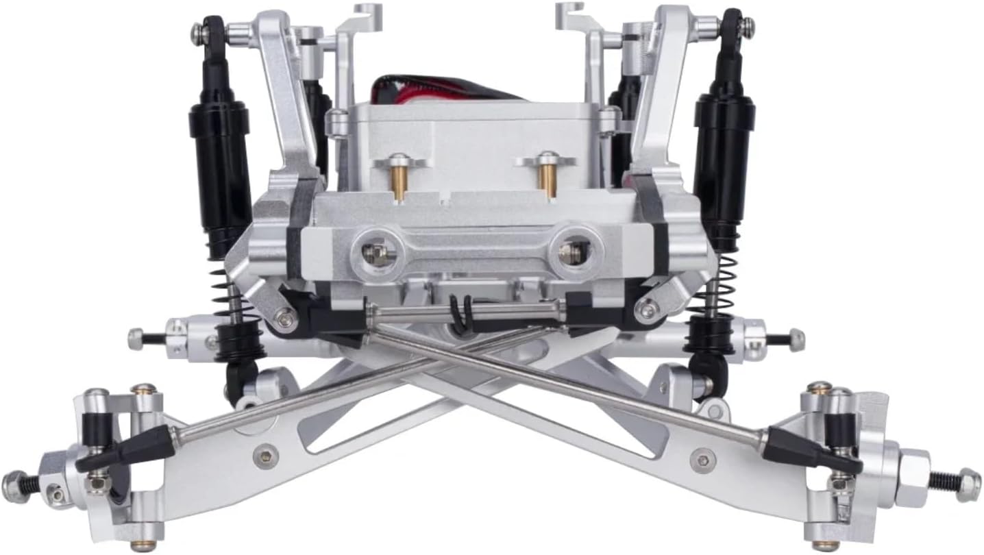 for Axial for SCX10 I II III Pro for TRX4 Twin I-Beam 2WD Pre-Runner 1/10 CNC Metal for Chassis Kit RC Crawler for Desert TruckCapra Upgrade RC Car Parts(Silver)