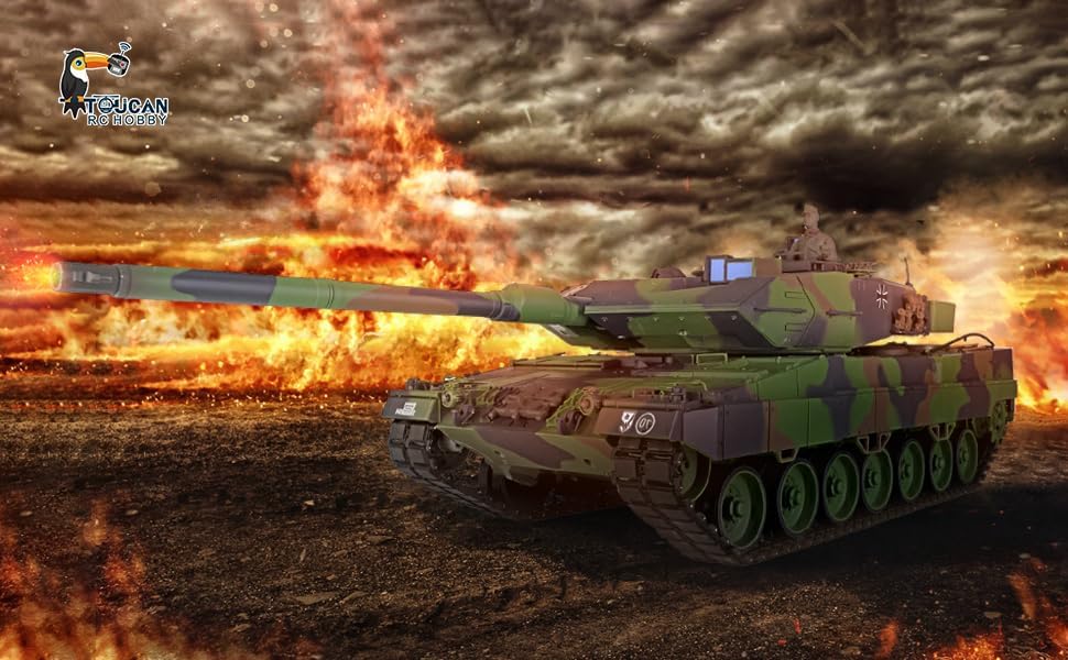 TOUCAN RC HOBBY US in Stock 1/16 Henglong Tk7.0 Leopard2A6 Rc Tank Ir Battle Bb Shooting Engine Smoke 2.4Ghz Remote Control Car Model 3889