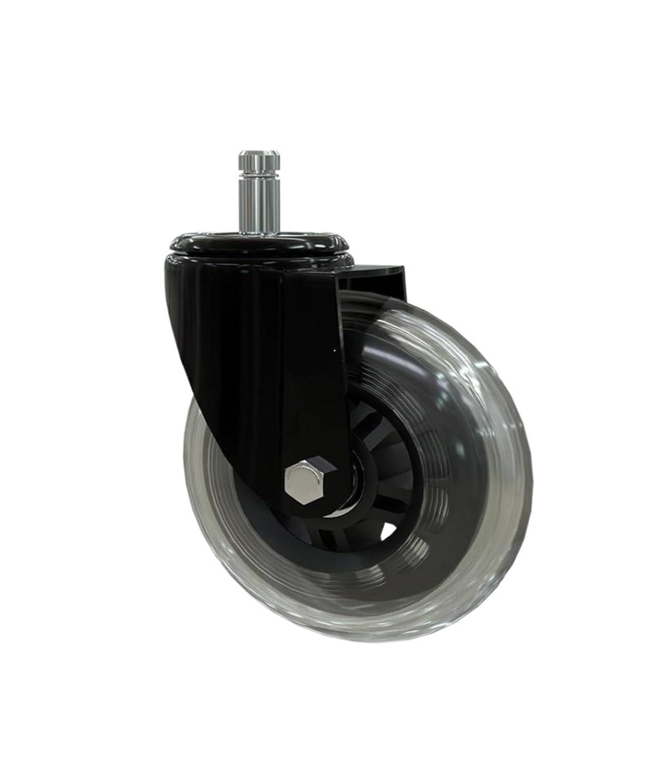 [Pack of 5] 4-inch Caster Elastic Ring Polyurethane Universal Wheel Scooter Twisting Transparent Roller