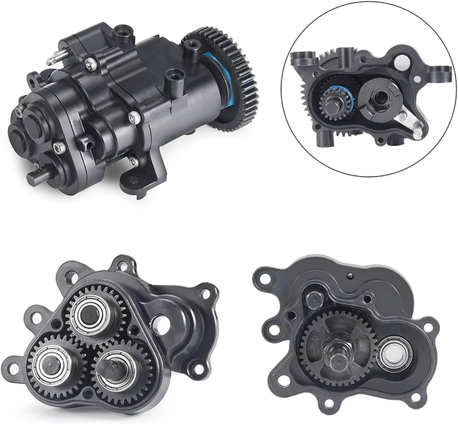 RC Gearboxes For TRX-4 1/10 Aluminum 2 Speed Transmission Gearbox Case RC Crawler Car Upgrade Accessories Replace Parts