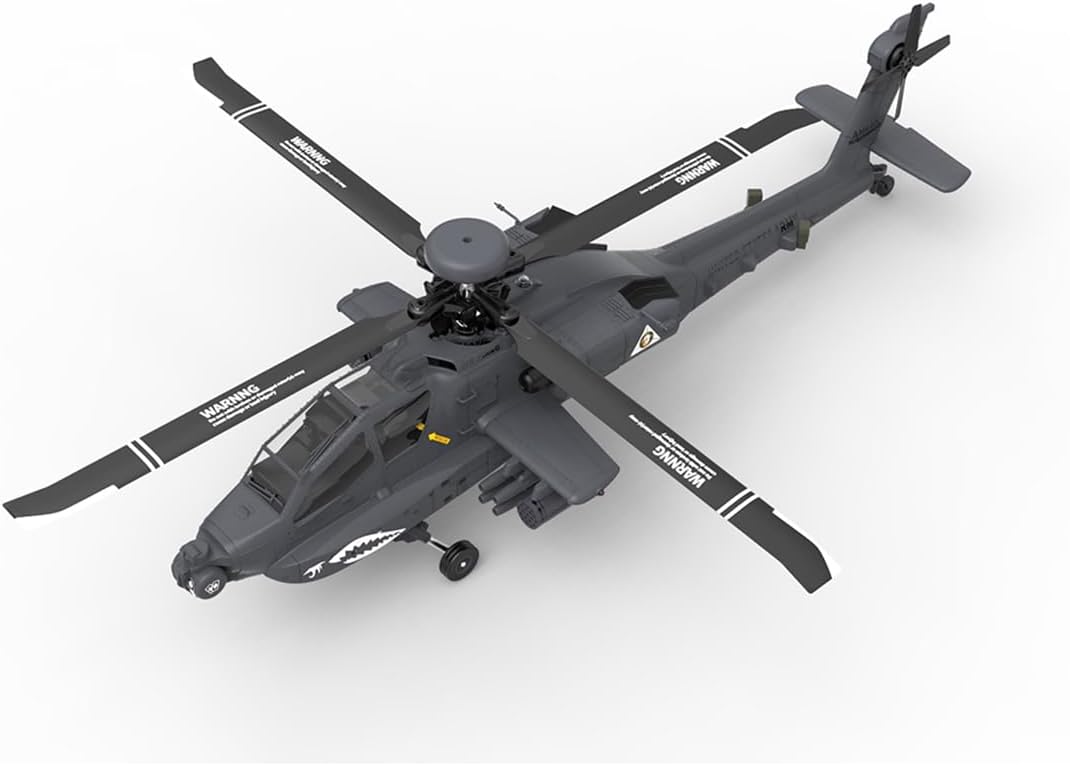 1/32 Scale 2.4G 6CH RC Dual-axis Co-Drive Flybarless 6G/3D Stunt F11-S AH64 Helicopter Model RC Military Helicopter Toy Gift for Adults (RTF GPS Version)