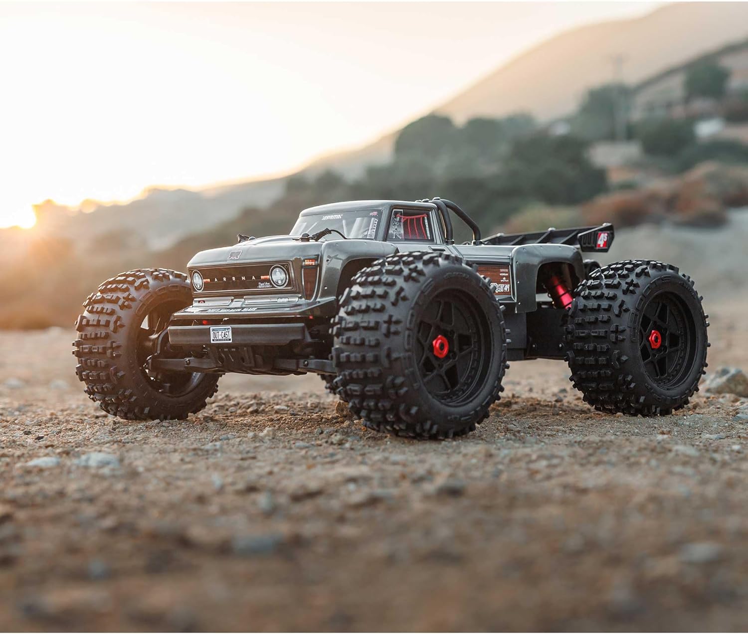 ARRMA RC Truck Outcast 4X4 4S BLX 1/10TH 4WD Stunt Truck RTR (Battery and Charger Not Included), Gunmetal, ARA4410V2T3