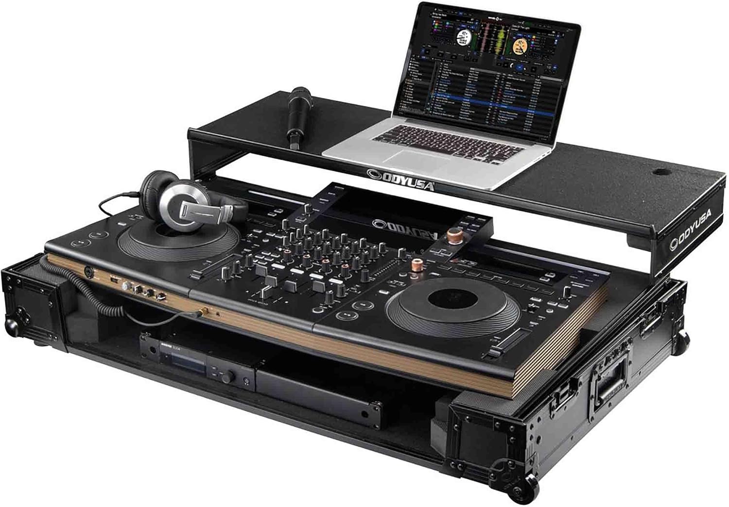 Odyssey Pioneer DJ OPUS-QUAD Flight Effects Case with Glide Style Laptop Platform and Wheels