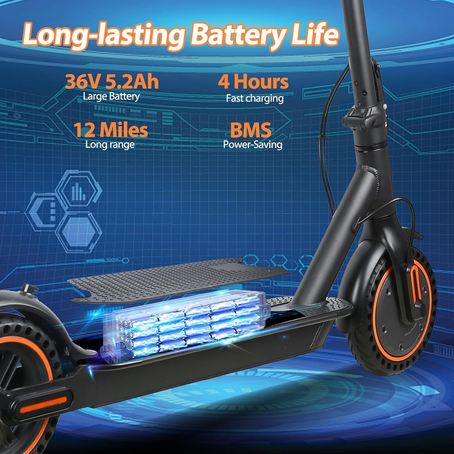 Fast Electric Scooters,Portable Folding Commuter E Scooter,19Mph Speed & 21 Miles Long Range E Scooter w/Double Braking System & App Control, 500W Motor, 8.5