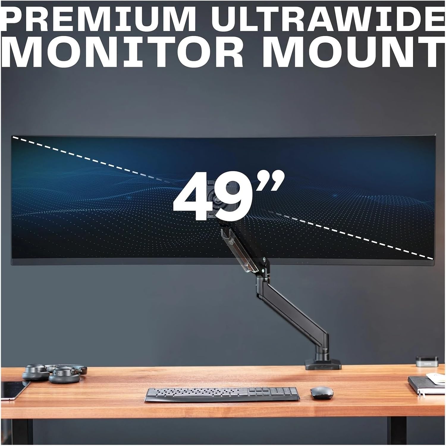 Aluminum Single-arm Ultra-Convenient Desktop Stand for 49 inches