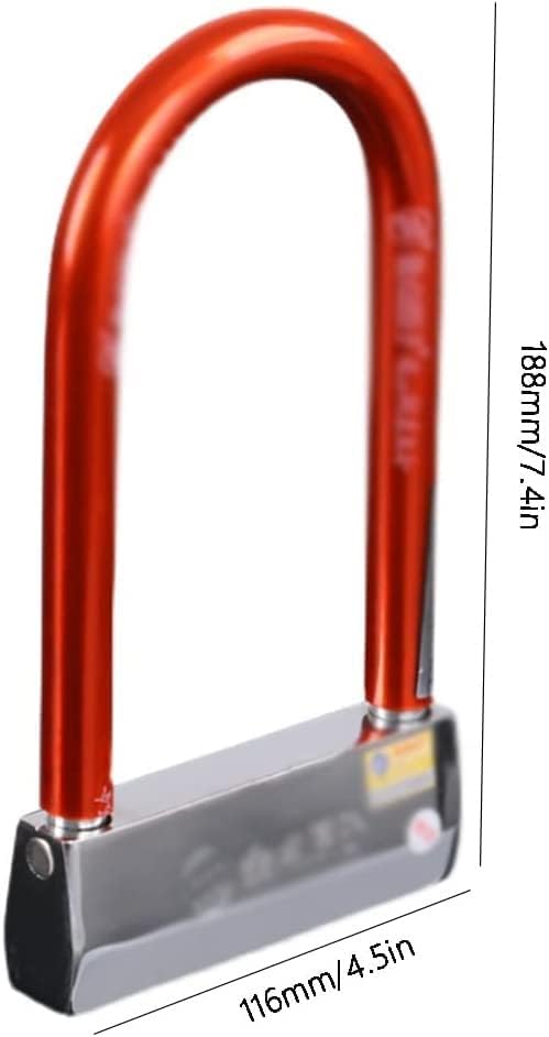 Bike Lock U Padlock with Keys, Weatherproof Small Padlocks Keyed Alike for Shed, Fence, Warehouse,Electric Vehicles, Motorcycles U Lock