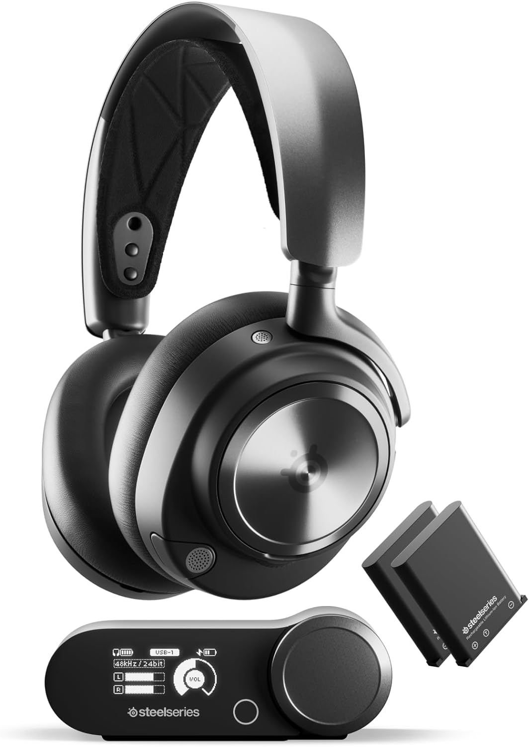 SteelSeries Arctis Nova Pro Wireless Multi-System Gaming Headset - Premium Hi-Fi Drivers - Active Noise Cancellation - Infinity Power System - ClearCast Gen 2 Mic (Renewed)