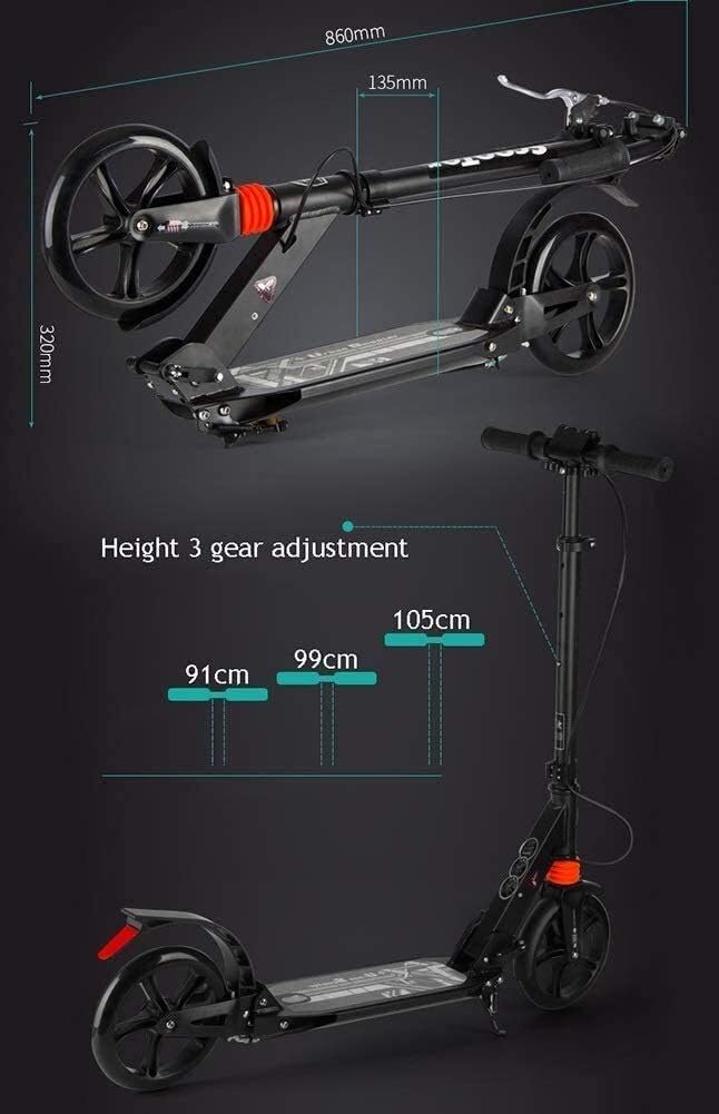 Scooters Kick Scooter for Adults Kids Adult Kick Scooters with Disc Brake - Foldable Commuter Scooters Birthday Gifts for Women/Men/Teens/Kids Non-Electric Up to 150kg (Color : B)