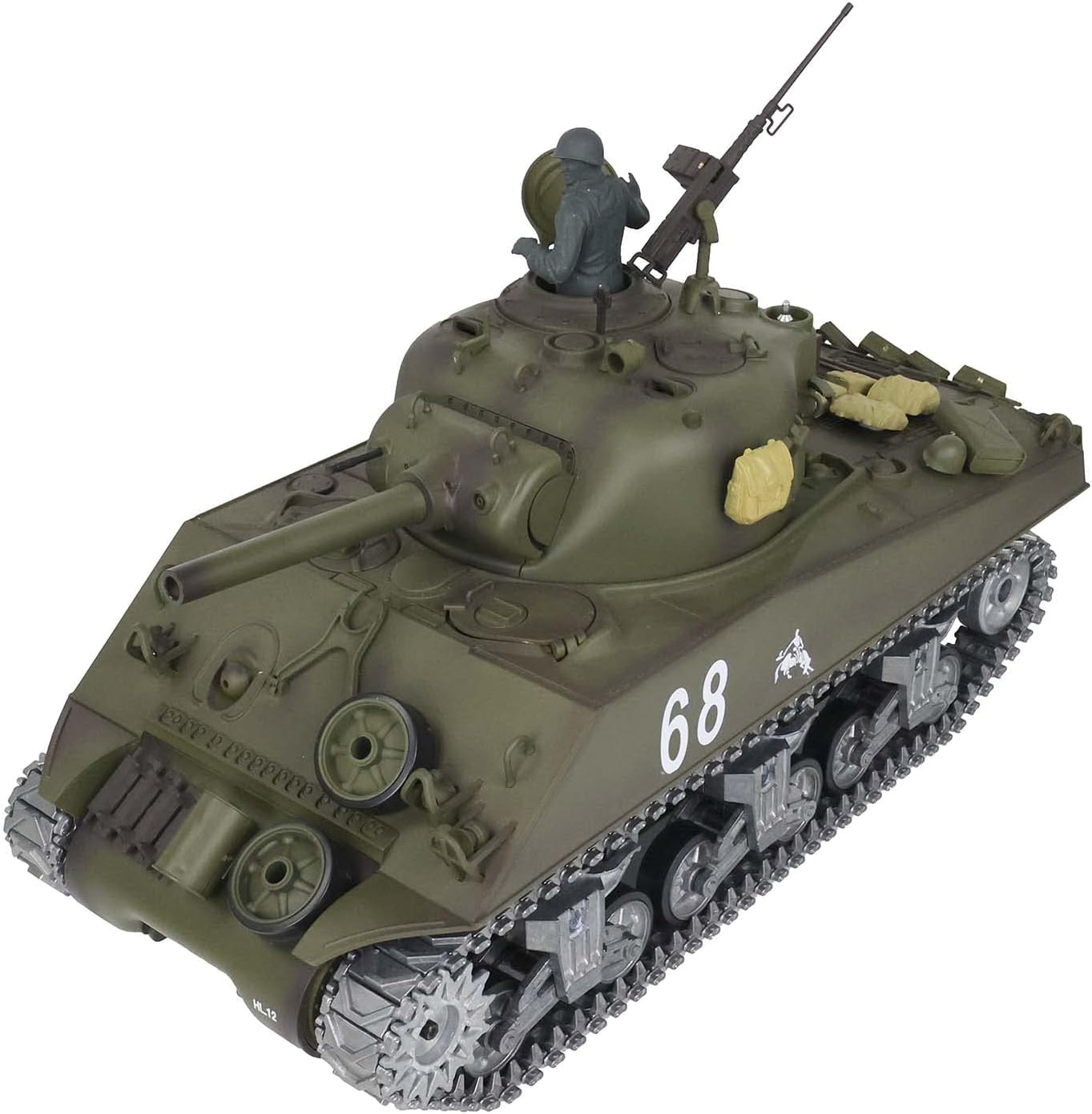 TOUCAN RC HOBBY Henglong 1/16 Customized 7.0 M4A3 Sherman RC Tank 3898 Barrel Recoil 360° Metal BB Airsoft That Shooting BB Bullets