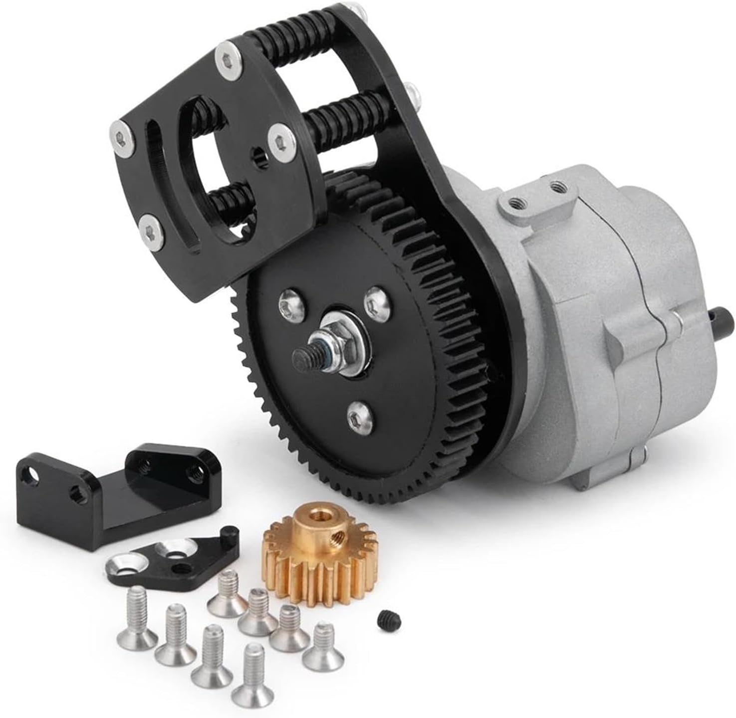 RC Gearbox Compatible with D90 D110 Transmission Case Center Gearbox with Motor Gear Metal Assembled Transmission Gearbox 1:10 RC Crawler Car