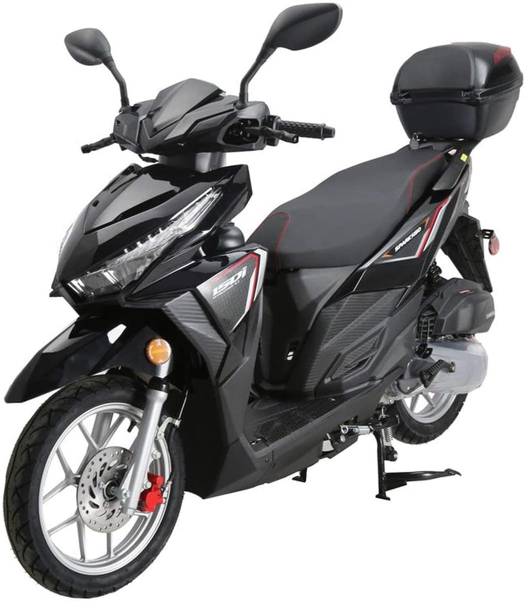HHH 150cc Scooter Spark 150 Gas Gy6 Engine and Fully Automatic 150cc Street Bike 150cc Moped 14 inch Tires 150cc Motorcycle for Youth and Adult (Blue)