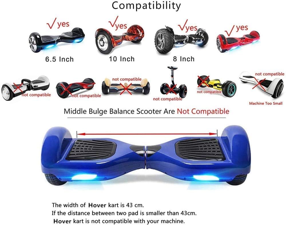 Universal Hoverboard Seat Attachment Hover Board Go Kart with Adjustable Frame Length Compatible with Most Hoverboard Self Balancing Scooters