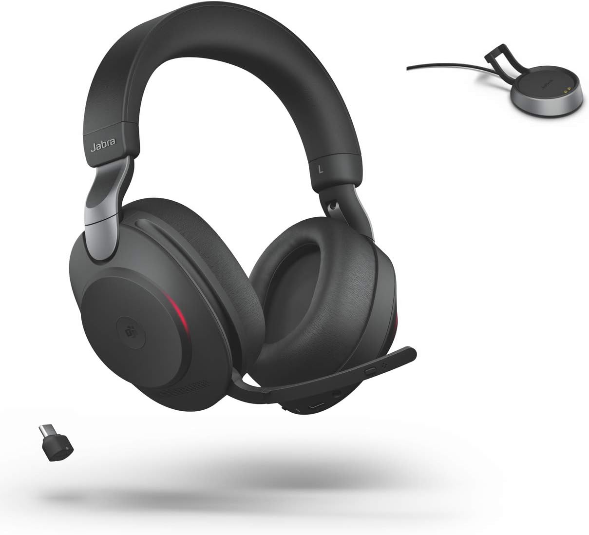 Jabra Evolve2 85 Wireless Headset with for Video Meetings, Phone Calls, Music, Charging Headphone Stand for Easy Recharging 28599-999-889, Global Teck Gold Support Plan