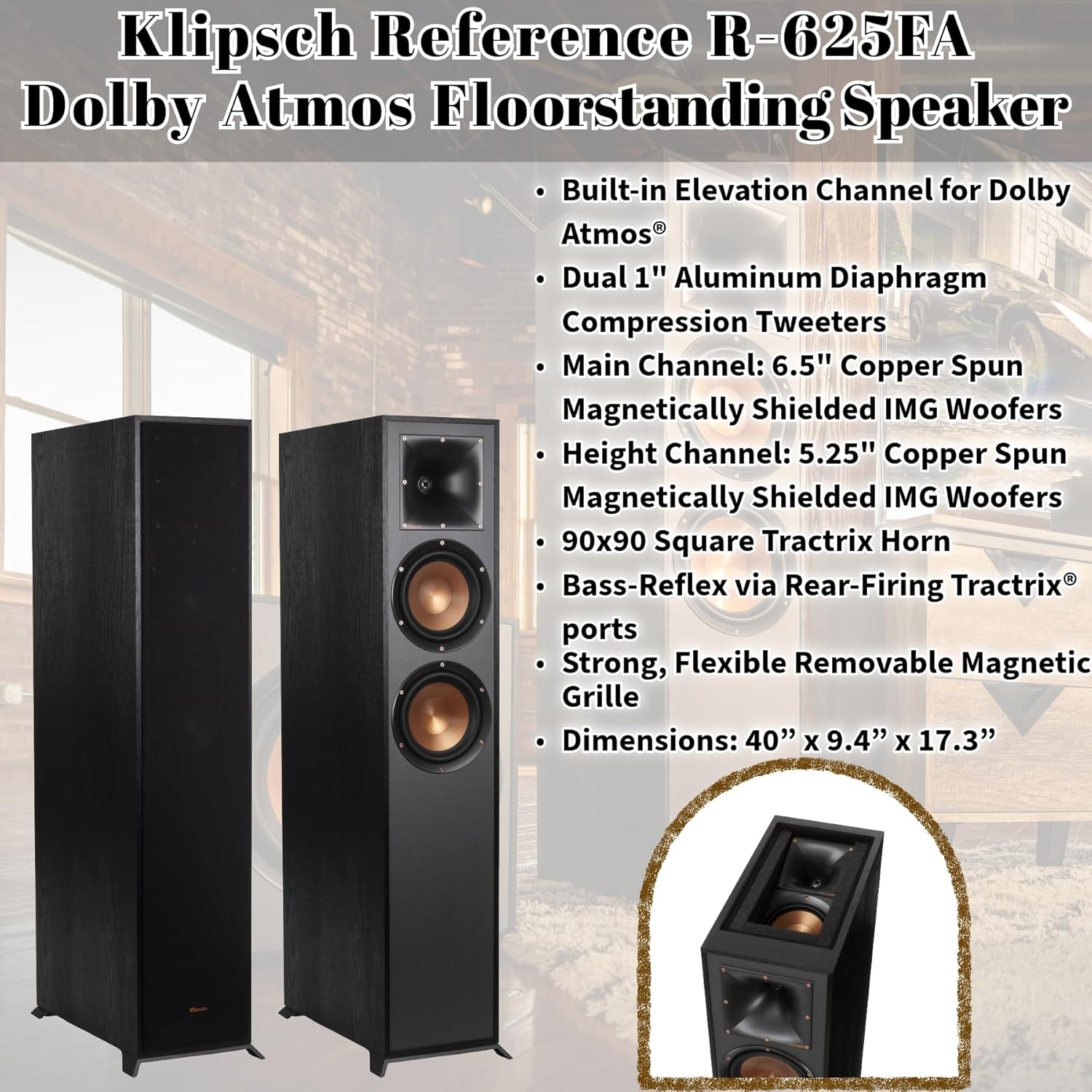 Klipsch Reference Home Theater Pack with 2X R-625FA Floorstanding Speakers