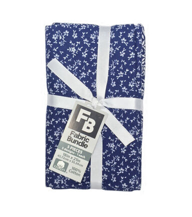 18 x 21 Floral on Navy Cotton Fabric Quarters 5ct by Keepsake Calico