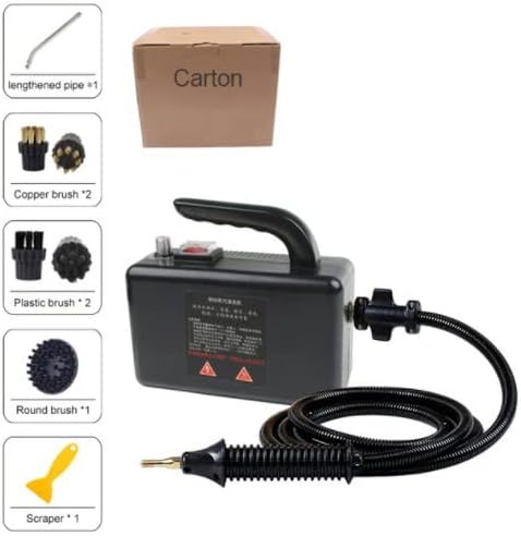 110V/220V High Pressure Steam Cleaner,2600W Handheld High Temperature Cleaner,Tankless Heavy Duty Household Grout Tile Kitchen Fuel Truck,Black-220V