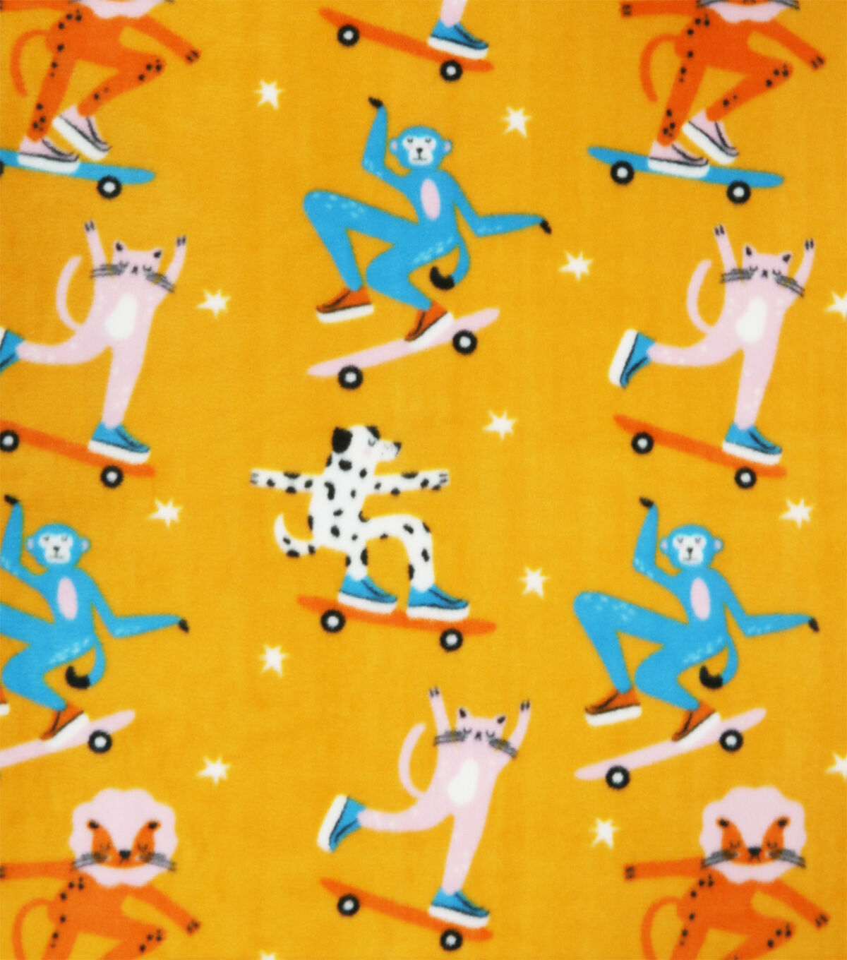 Animals on Skateboards Anti Pill Fleece Fabric