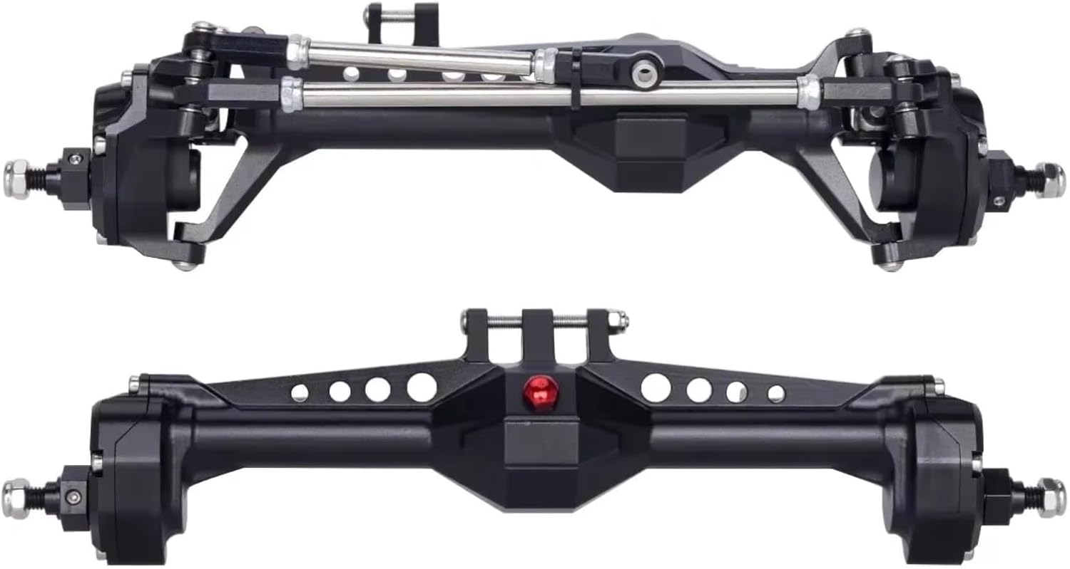 RC Axle Models For Vanquish VS4-10 For Axial 1/10 Front And Rear Portal Axle Aluminum CNC Machining VP High Strength RC Crawler Parts(Black,1set)