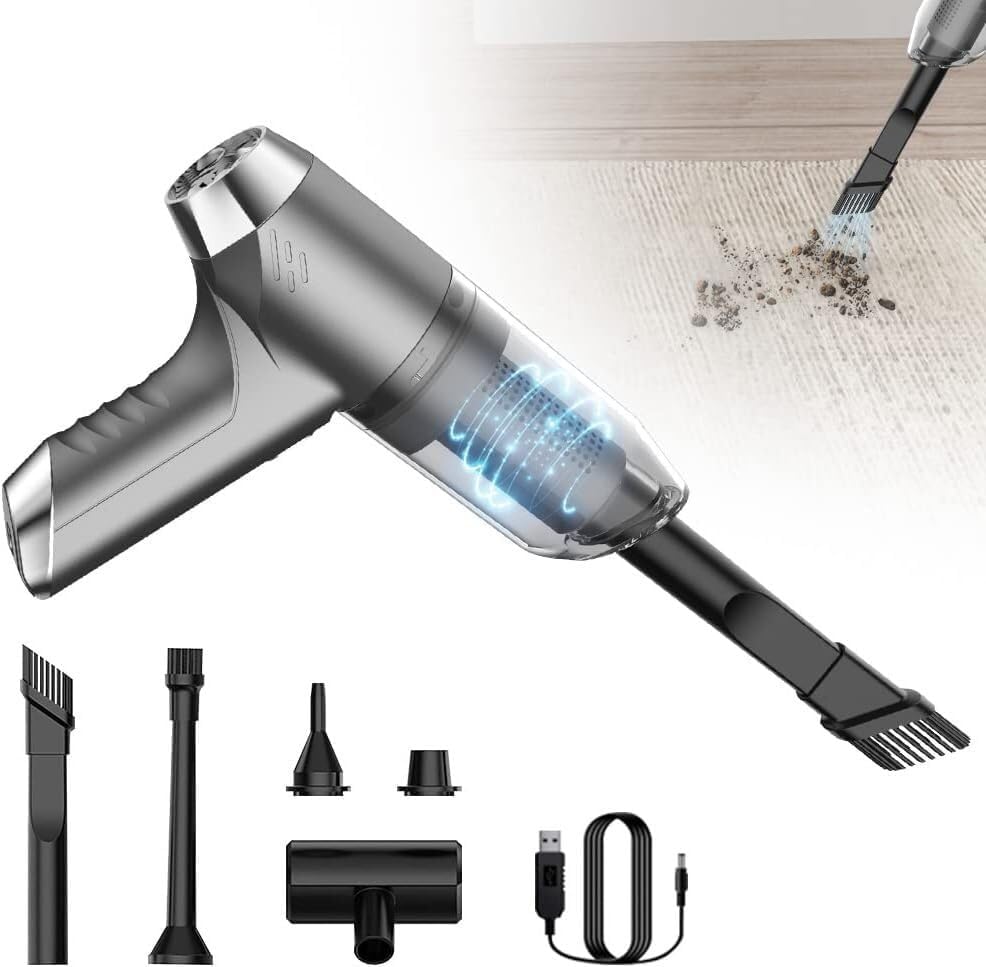 1pcWireless Handheld, 9000PA Strong Suction Portable Vacuum Cleaner with Low Noise, Cordless Car Vacuum Mini Vacuum Cleaner Easy to Clean Car Interior,Keyboard