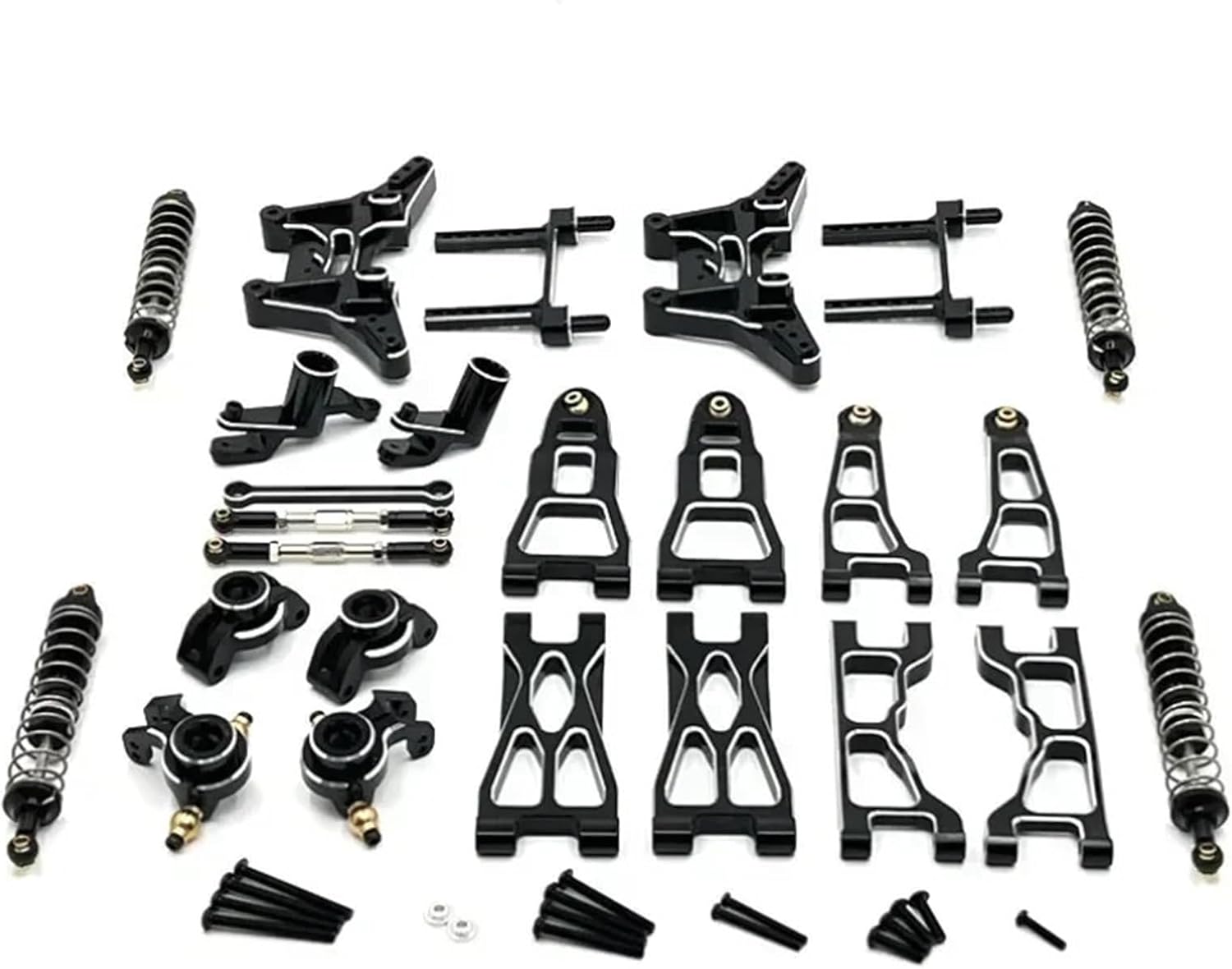 For UD1201 UD1202 UD-12PRO 1/12 Absorber Suspension Arm Shock Tower Link Kit RC Car Upgrade Parts Model Accessories Rc Models Accessories(Black)