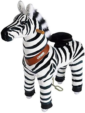 PonyCycle Official Classic U Series Ride on White Horse Unicorn Toy Plush Walking Animal U4 for Age 4-8 U404