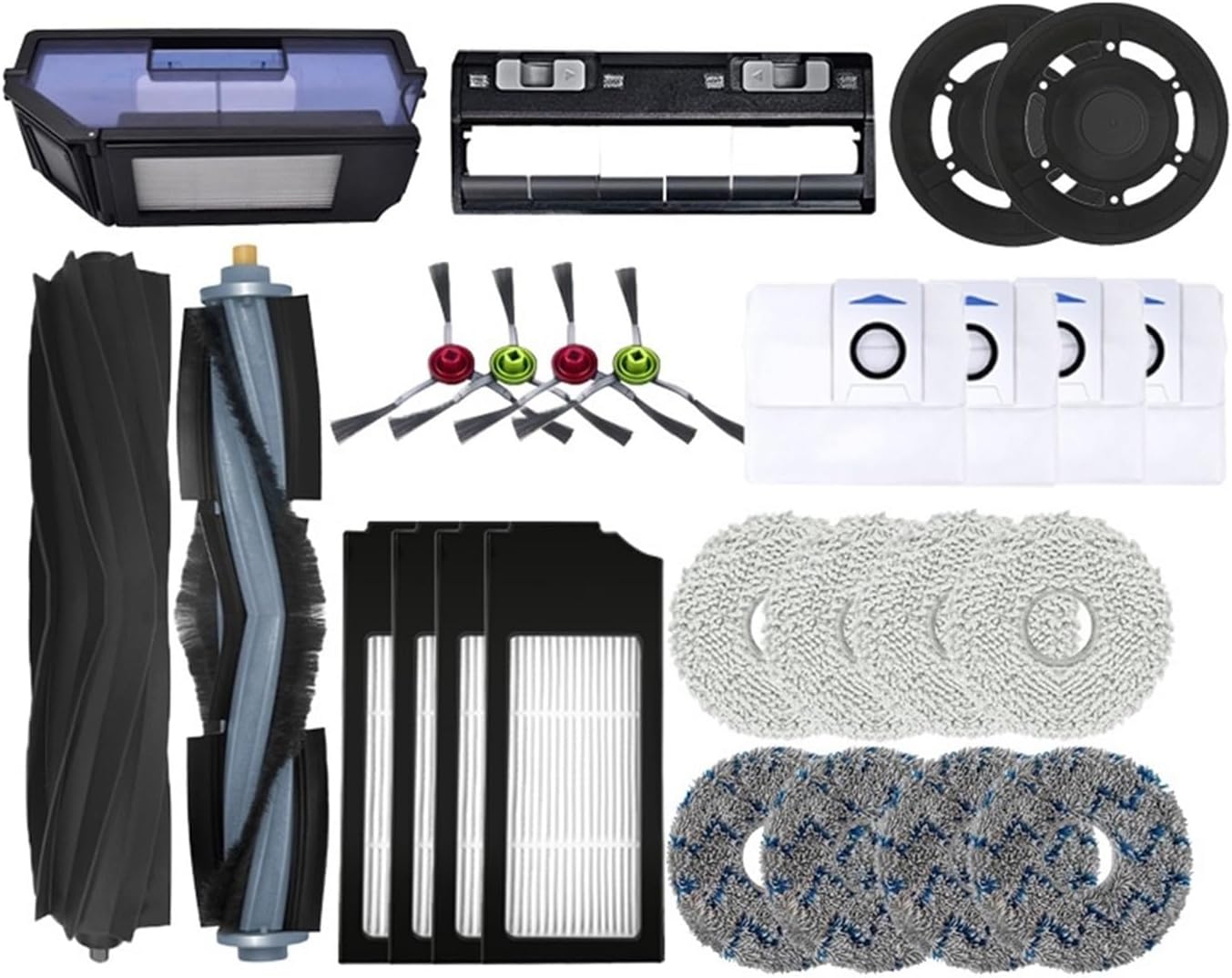 rqhdd Vacuum Attachment Compatible with Ecovacs Deebot T10 / X1 Omni/Turbo Accessories Robot Vacuum Cleaner Parts Mop Dust Bag Hepa Filter Main Side Brush Dustbin(26pcs)