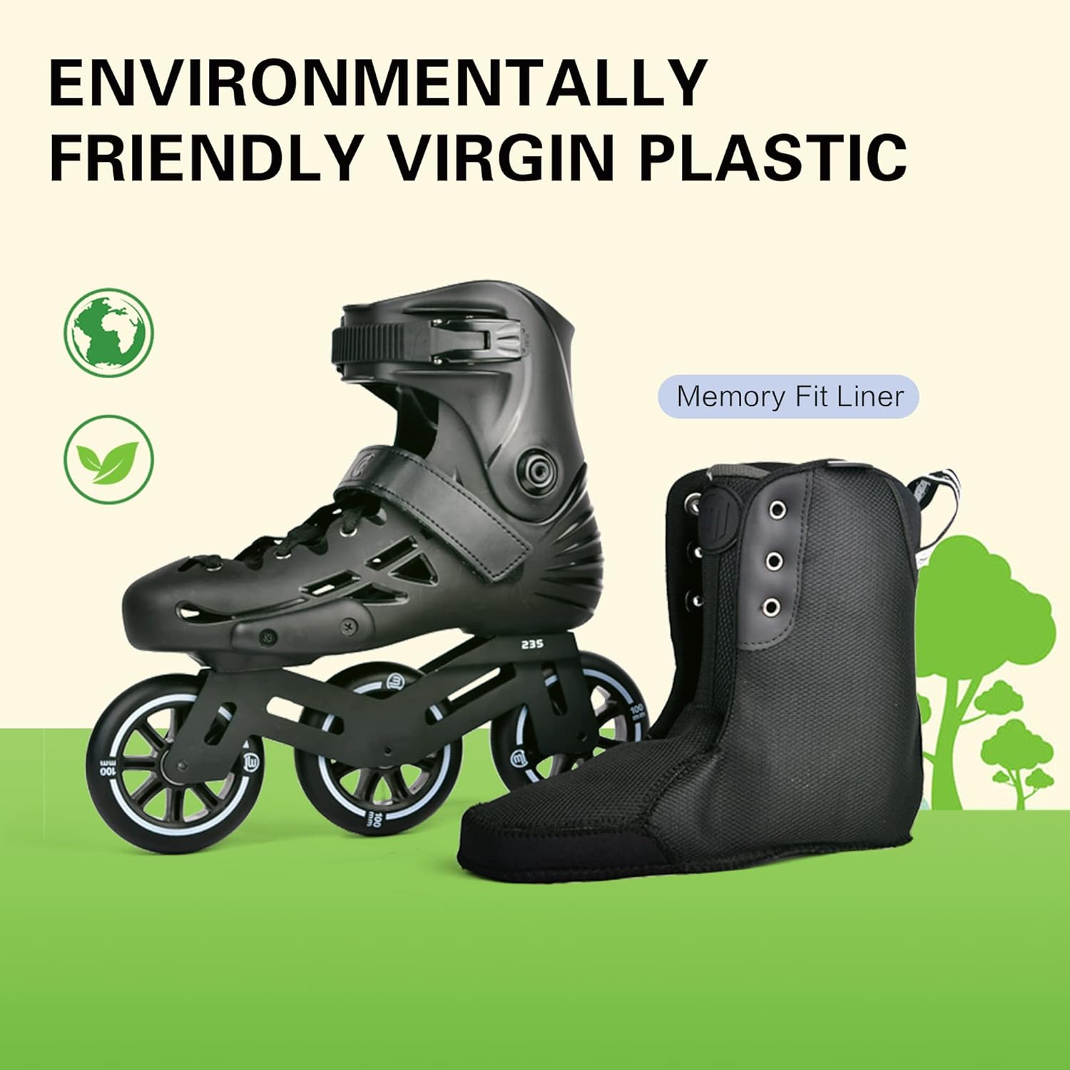 MT3 3WD Urban Cruise Inline Skates Speed Slalom Free Skating for Girls and Boys