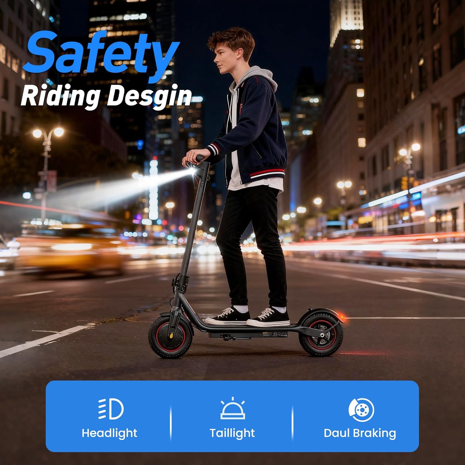 Electric Scooter, Adult Electric Scooter with 500/750/1000W Motor, 23/28 Miles Range,Top Speed 22/25/28MPH, 10