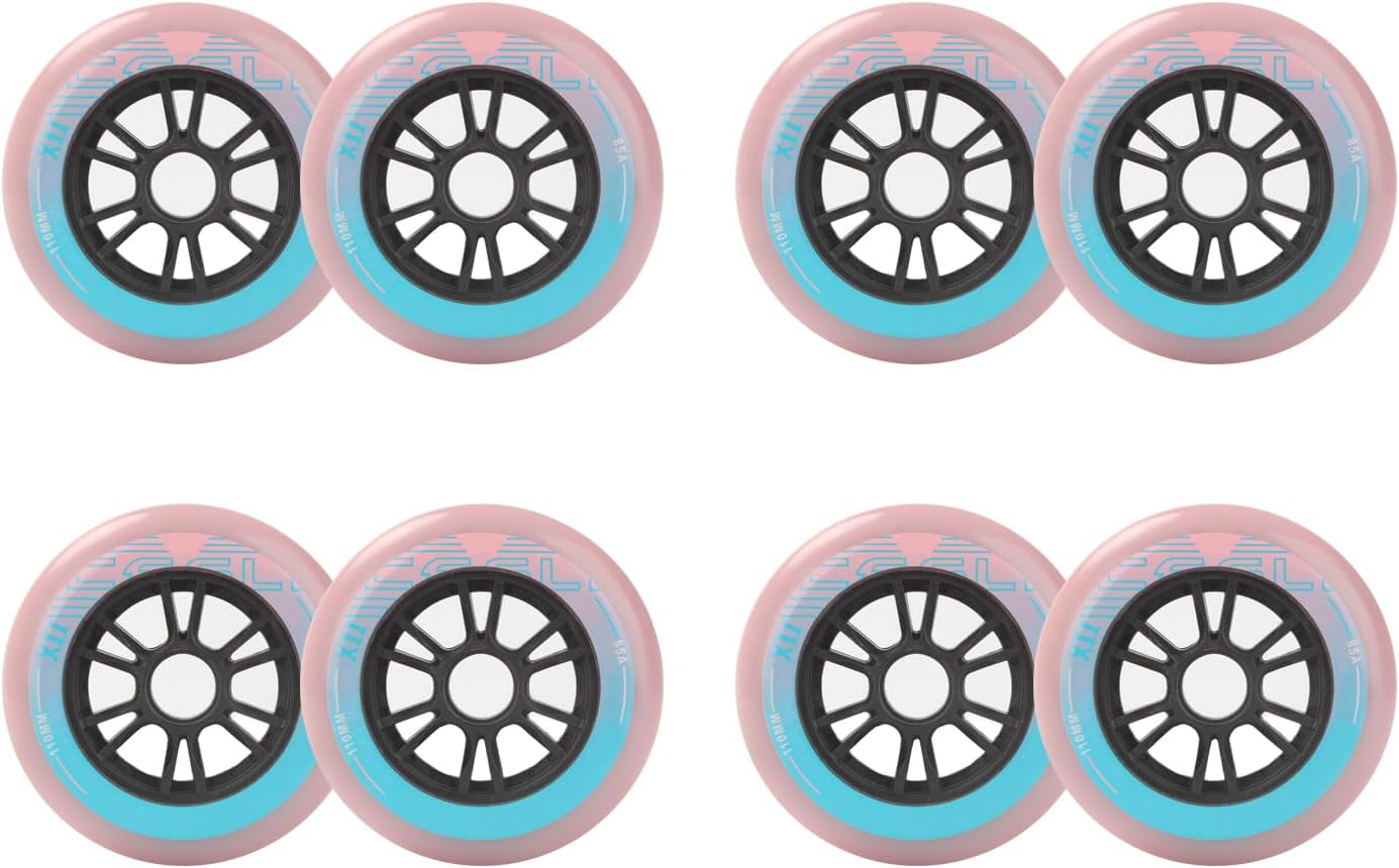 Inline Skate Wheels for Outdoor Indoor Inline Skate Replacement Wheel 90MM 100MM 110MM Big Wheel Professional Speed Inline Hardness 85A 8-Pack Pink