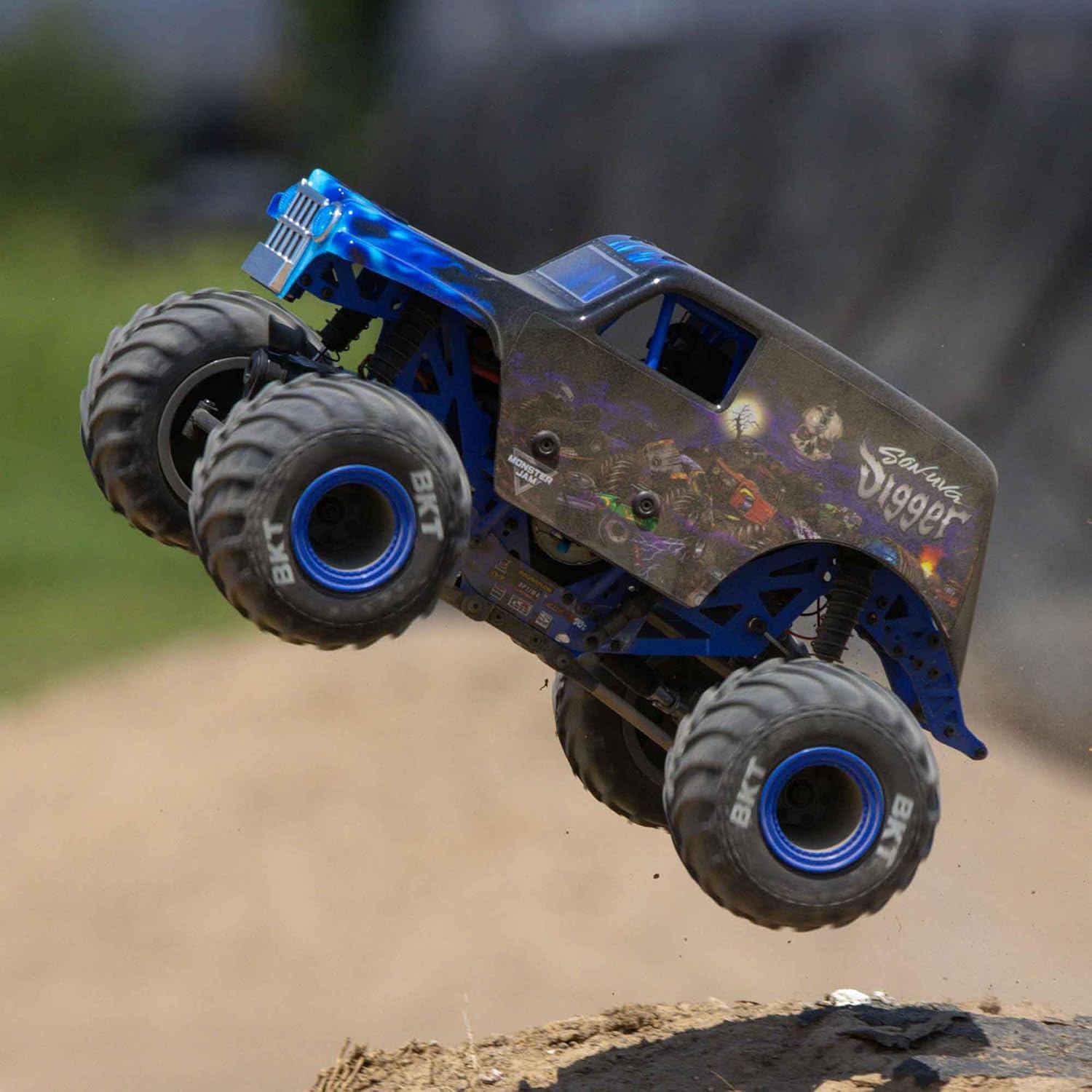 Losi 1/18 Mini LMT Son Uva Digger 2S 4X4 RTR Brushed Monster Truck Battery & Charger Included Blue LOS01026T2