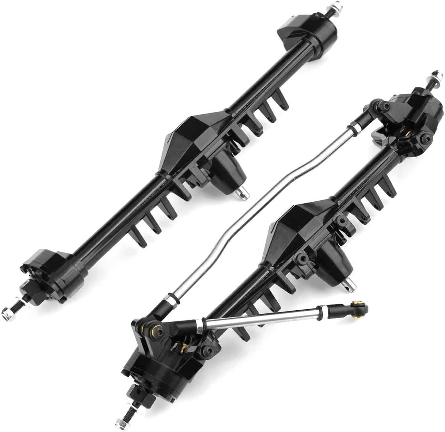 RC Vehicle Axles Compatible with Axial for Capra UTB10 1.9 for Currie F9 Metal CNC Portal Axle Front and Rear 1/10 RC Crawler Car Upgrade Parts(Color1)